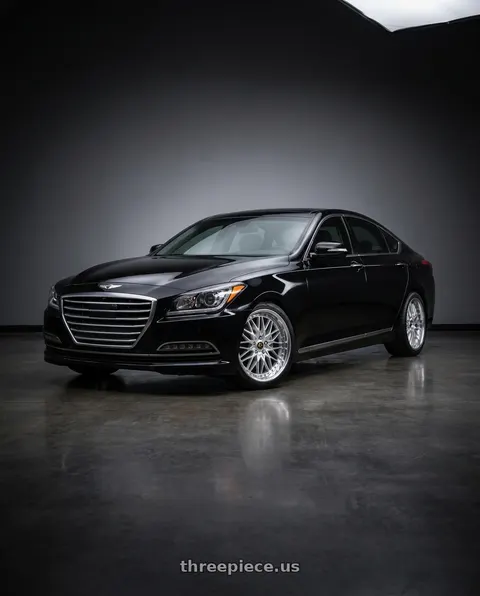 2016 Hyundai Genesis 3.8 with Work Vs-Xv 5x114.3 19x8.5+40 O Disk Silky Rich Silver wheels