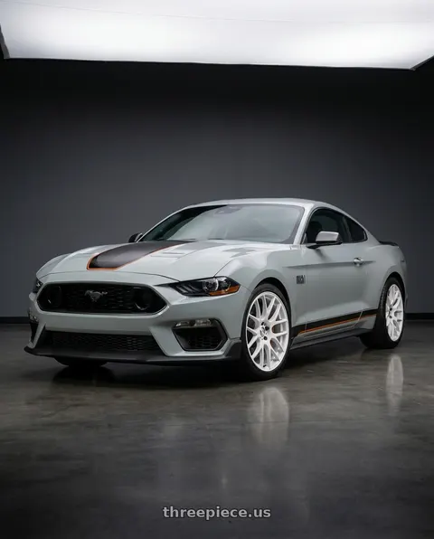 2021 Ford Mustang Mach 1 with Work Emotion m8r 5x114.3 19x8.5 +30 White wheels
