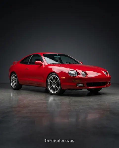 1998 Toyota Celica GT with Enkei J10 5x100/114.3 15x6.5+38 Silver w/ Machined Lip wheels
