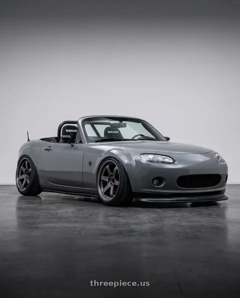 2007 Mazda MX-5 Miata with Volk Racing TE37SL 5x114.3 18x10.5 +15 GLOSSY GRAY wheels