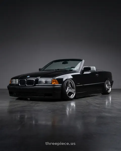 1997 BMW 328i with HERITAGE WHEEL BUSHIDO MONOC 5x120 18x9.5 +12 CHROME wheels