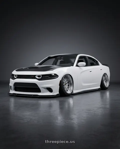 2021 Dodge Charger Scat Pack with Work Vs-Xv 5x115 20x10+15 A Disk Silky Rich Silver wheels