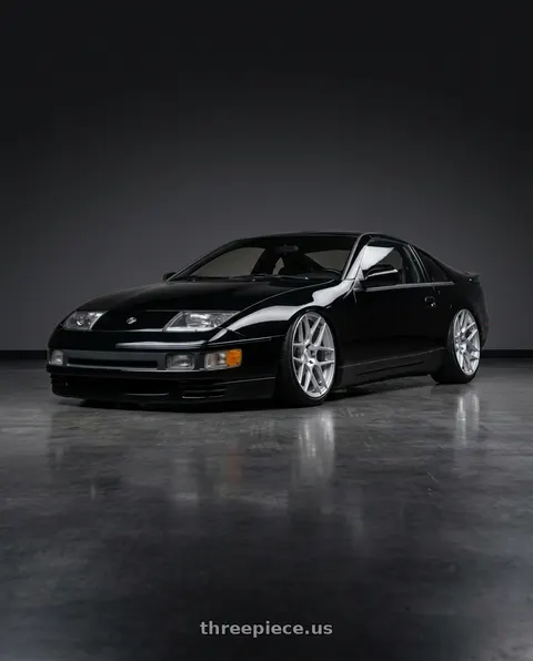 1990 Nissan 300ZX with Aodhan AFF2 5x114.3 19x9.5+35 Gloss Silver Machined Face wheels