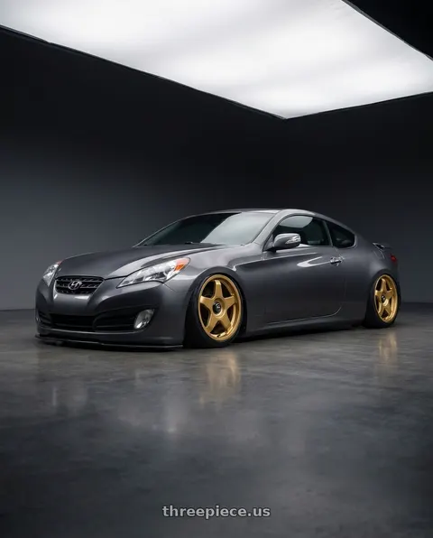 2014 Hyundai Genesis Coupe with fifteen52 CHICANE 5x114.3 / 5x120 19x8.5 +35 GOLD (GLOSS GOLD) wheels