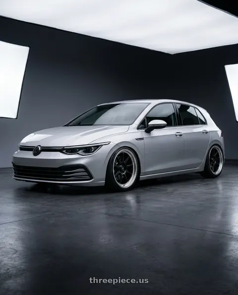 2024 Volkswagen Golf R with Konig Countergram 5x112 19x9.5+30 Matte Black / Matte Machined Lip wheels