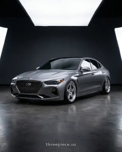 2019 Genesis G70 with Kansei K12H KNP 5X100 18x9 35 Hyper Silver wheels