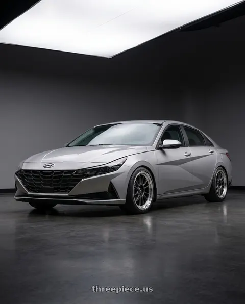 2021 Hyundai Elantra Limited with Konig Hypergram 5x114.3 17x8+45 Metallic Carbon w/ Machined Lip wheels