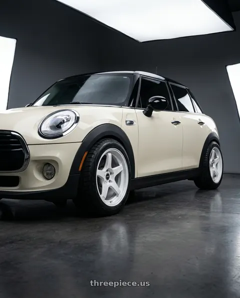 2015 Mini Cooper with ESR Wheels APEX SERIES APX5 5x100 18x8.5 +30 Gloss White wheels