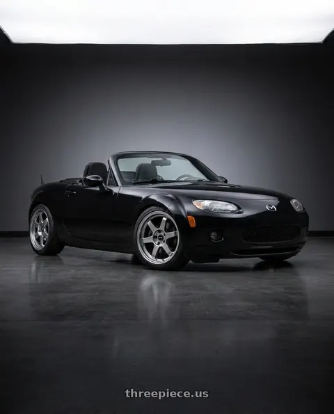 2007 Mazda MX-5 Miata with Vors TR37 5x114.3 17x8 +35 Hyper Black wheels