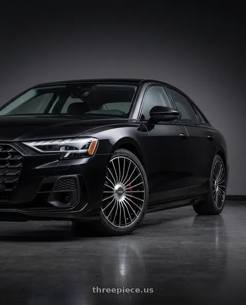 2026 Audi S8 with Niche 1PC NC282 SERENE 5X112/5X114.3 20x9 +35 GLOSS BLACK W/ MACHINED FACE wheels