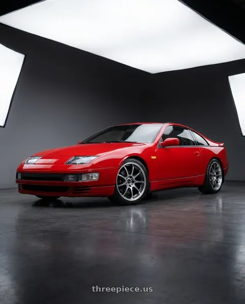 1990 Nissan 300ZX with Work Emotion D9r 5x100 18x9.5 +38 Gt Silver Rim Cut wheels
