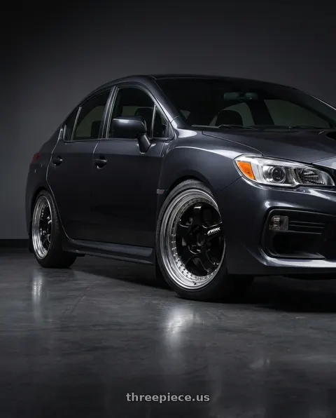 2019 Subaru WRX with Work Meister S1 3P 5x100 18x8.5+41 A Disk Black wheels