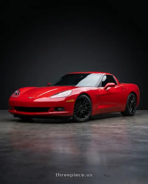2006 Chevrolet Corvette with OE Wheels CV22B 5x120.65 18x8.5+56 Satin Black wheels