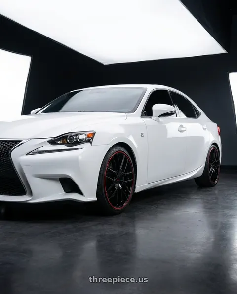 2016 Lexus IS200t F Sport with TOUREN TR60 3260 5x108/5x114.3 18x8 +40 GLOSS BLACK WITH RED RING wheels