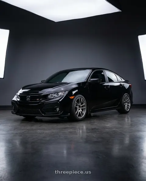 2018 Honda Civic Si with Work Emotion Cr Kiwami 5x114.3 18x9.5 +38 Gt Silver wheels