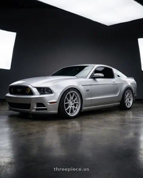 2014 Ford Mustang GT with Rotiform 207 5x114.3 19x9.5 +20 MATTE SILVER wheels