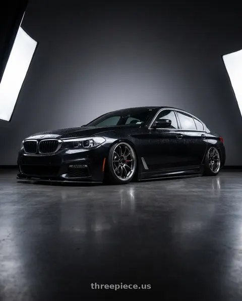 2017 BMW 540i with Work Emotion Zr10 5x112 18x9.5 +38 Glim Black Diamond Rim cut wheels