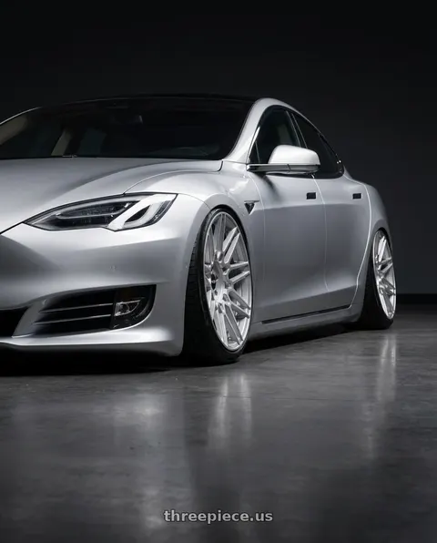 2018 Tesla Model S with Rotiform TDX 5x120 20x9 +27 Silver W/ Machined Face wheels