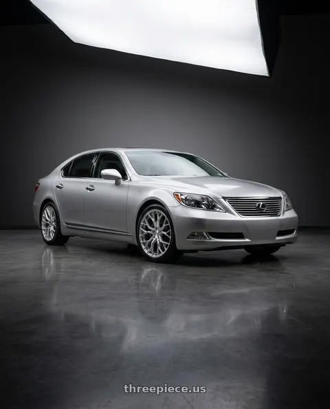 2007 Lexus LS460 with DOLCE PERFORMANCE ARIA 5x120 20x10 +40 Gloss Silver Machined Face wheels