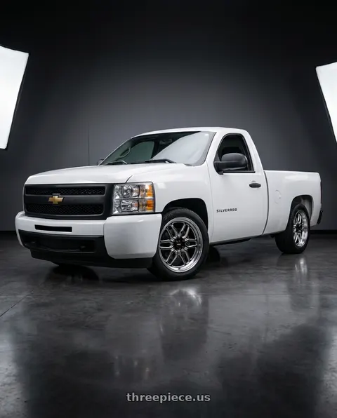 2013 Chevrolet Silverado 1500 WT with WELD Street Performance Laguna 6 Drag 6x139.7 17x7 0 Gloss Black/Milled Diamond Cut Lip wheels