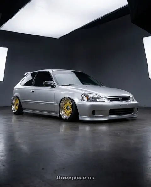 1999 Honda Civic DX with Advan Racing RCx4 4x100 15x6.5 +38 RALLY GOLD wheels
