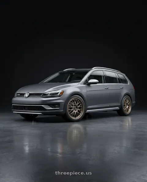 2017 Volkswagen Golf Alltrack with fifteen52 HOLESHOT 5x112 19x8.5 +45 MAGNESIUM GREY (SATIN BRONZE) wheels