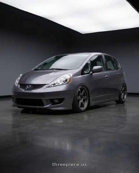 2013 Honda Fit with 9six9 SIX-1 5x114.3 19X10 +35 Carbon Gray wheels