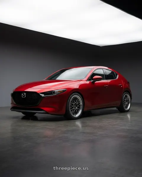 2019 Mazda 3 with BBS LM 5x114.3 19x8.5 +43  Diamond Black Center Diamond-Cut Rim wheels