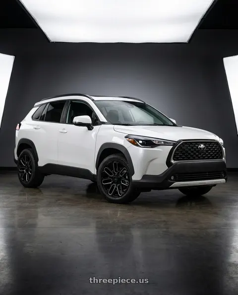 2022 Toyota Corolla Cross with MASSIV OFF-ROAD OR5 5X127/5X139.7 17x9 -12 BLACK AND MILLED wheels