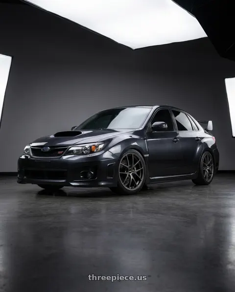 2013 Subaru WRX STI with BBS RI-A 5x114.3 18x9.5 +22 Matte Graphite wheels
