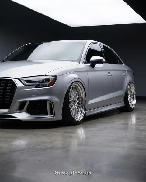2017 Audi RS3 with Work Vs-Xv 5x112 20x11.5+34 A Disk Silky Rich Silver wheels