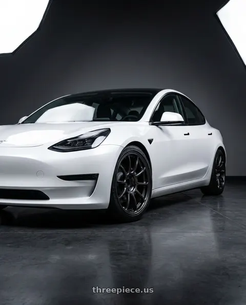 2021 Tesla Model 3 Performance with Volk Racing ZE40 M-SPEC 5x114.3 19x9.5+35 Diamond Dark Gunmetal wheels