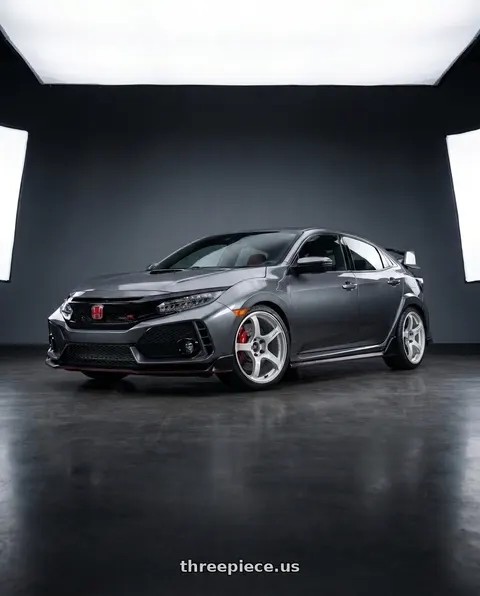 2019 Honda Civic with Advan Racing TC4 5x120 18x9.5 +45 RACING WHITE METALLIC & RING wheels