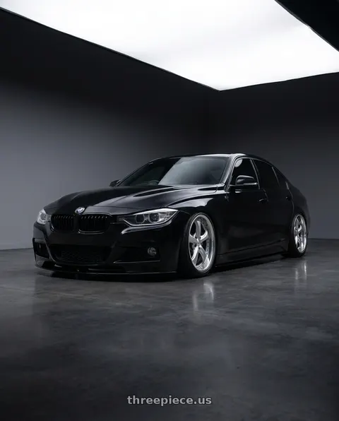 2012 bmw f30 black with Work Wheels VS-KF 5x120 18x9.5+34 Light Grey Silver A Disk FULL REVERSE wheels