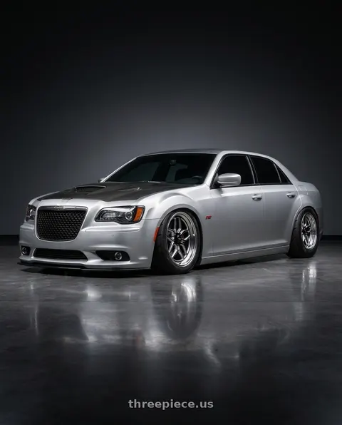 2007 Chrysler 300 with WELD Performance Laguna 5x115 20x10.5 +20 Gloss Black/Milled Diamond Cut Lip wheels