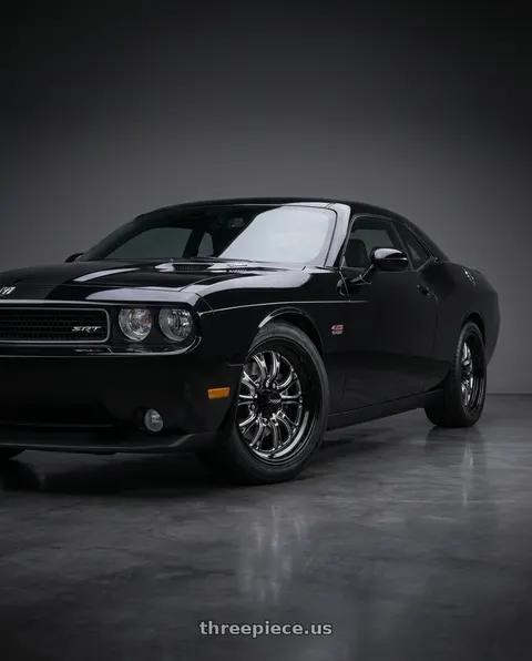 2010 Dodge Challenger with Boyd Coddington BC3 Bristol 5x114.3 15x8 0 Gloss Black / Milled Spokes wheels