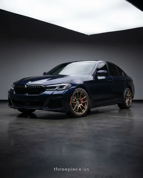 2022 BMW 540i xDrive with Work Emotion Cr Kiwami 5x112 19x8.5 +35 Matte Bronze wheels
