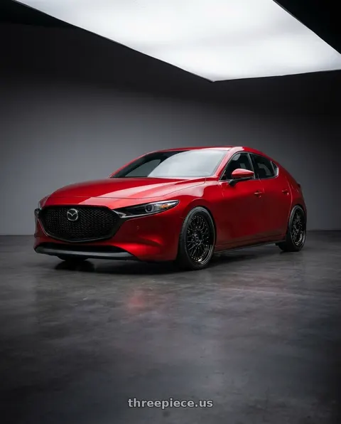 2024 Mazda 3 with ARC AR1 5x108 18x8.5  +35 All Black Gold Rivet wheels