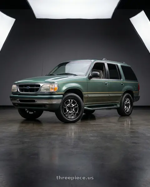 1998 Ford Explorer with Vision American-Muscle 149 Patriot 5x114.3 17x8+0 Gloss Black Milled Spoke wheels