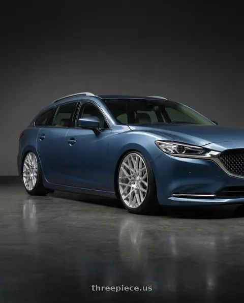 2019 Mazda 6 with Rotiform 1PC R110 BLQ 5X112 18X8.5 +45 GLOSS SILVER MACHINED wheels