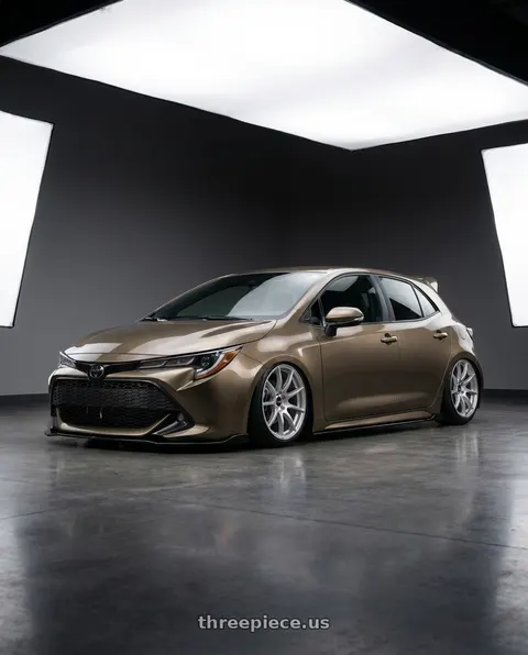 2019 Toyota Corolla with Enkei TS9 5x100 18x8.5+45 Silver Paint wheels