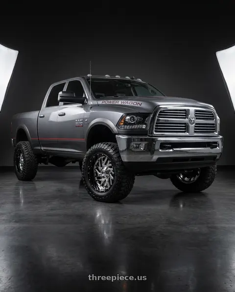 2013 Ram 2500 Power Wagon with Fuel 2PC D211 TRITON 8X170 20X12 -44 CHROME PLATED GLOSS BLACK LIP wheels