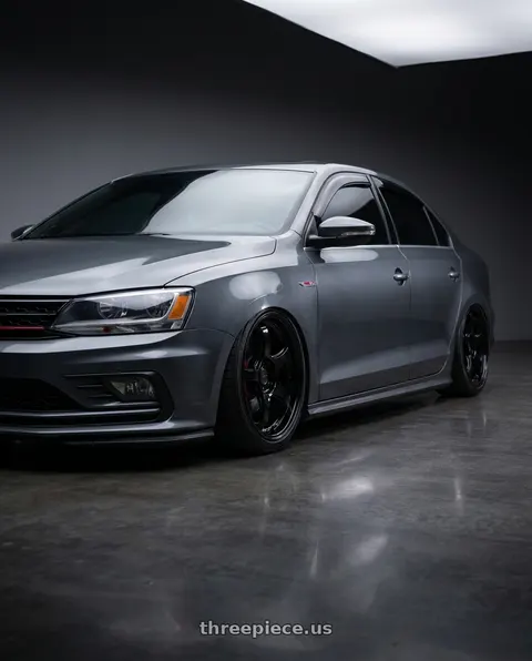 2016 Volkswagen Jetta with WedsSport RN-05M 5x114.3 18x8.0+35 Gloss Black wheels