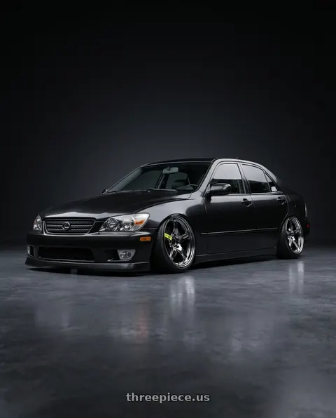 2001 Lexus IS300 with Gram Lights 57CR LIMITED 5x114.3 18x9.5+38 Rays Black Metal Coat wheels