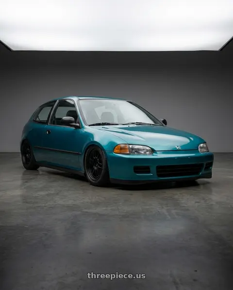 1992 Honda Civic with Enkei RPF1 4x100 15x7+35 Black wheels