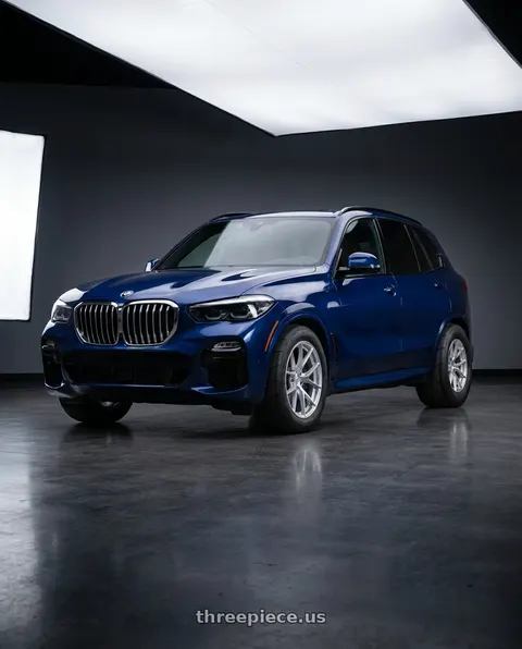 2026 BMW X5 with Aodhan AFF7 5x112 19x9.5+35 Gloss Silver Machined Face wheels