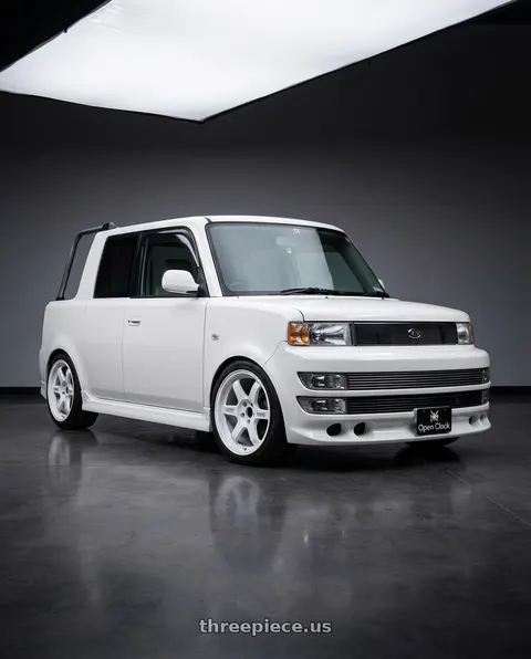 2001 toyota bb opendeck with Volk Racing TE37V 10th Anniv 4x100 17x7.5+30 Dash White wheels