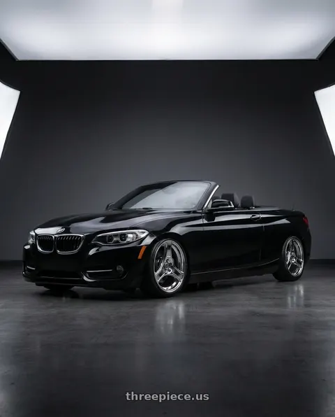 2016 BMW 228i with HERITAGE WHEEL BUSHIDO MONOC 5x120 18x9.5 +38 CHROME wheels