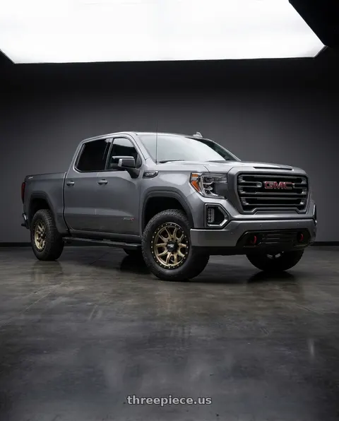 2021 GMC Sierra 1500 AT4 with Dirty Life Dt-1 9303 6x139.7A 17x9-12 Satin Gold W/Simulated Ring wheels