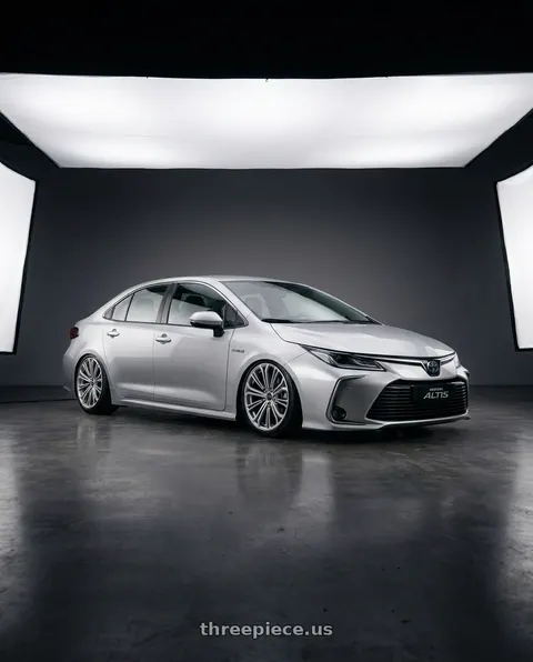 2024 Toyota Corolla with Advanti Racing 80S Hybris 5X108 18x8 +45 Silver with Machined Face wheels